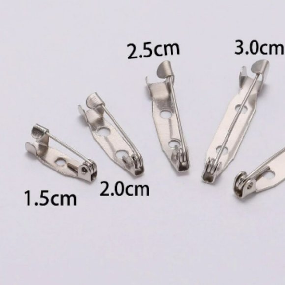 50pcs/lot Brooch Clip Base Pins Safety Pins Brooch Settings Blank Base For DIY - Picture 2 of 2
